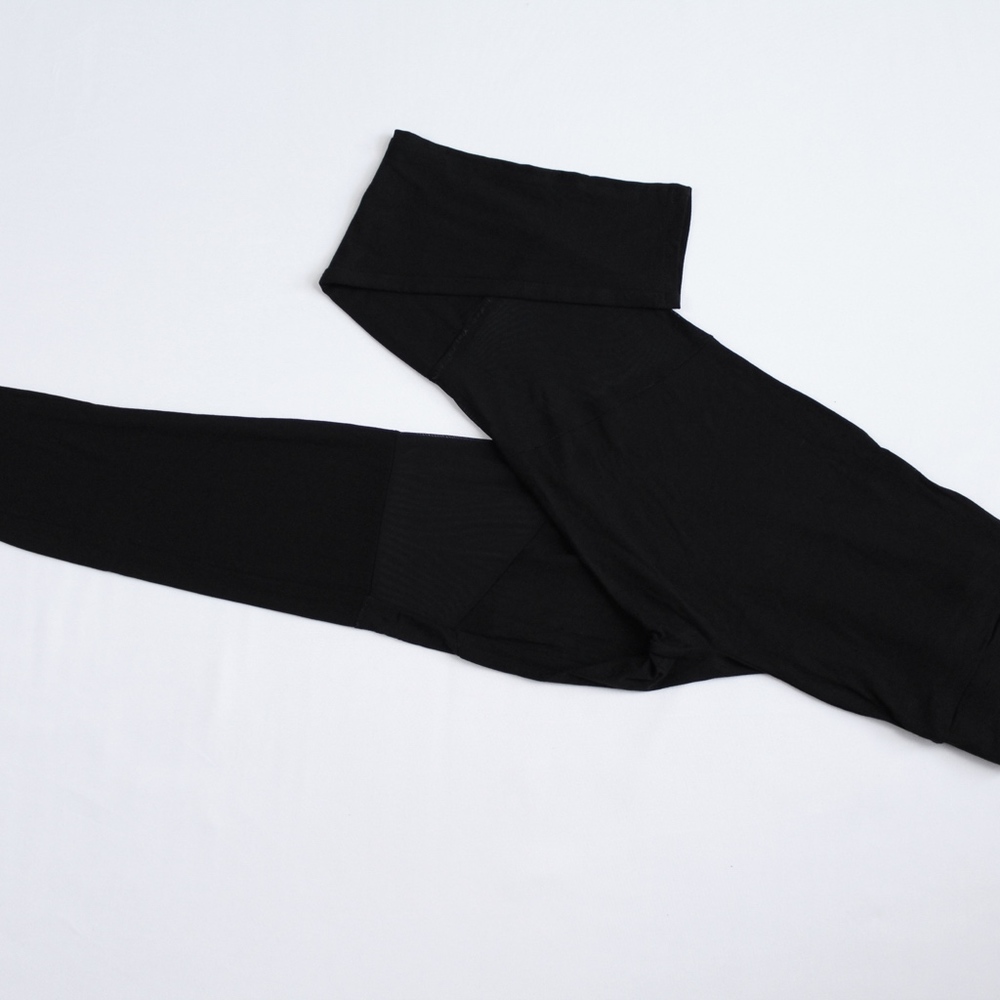 New! Black Mesh Insert High Waist Leggings - Picture 6 of 8